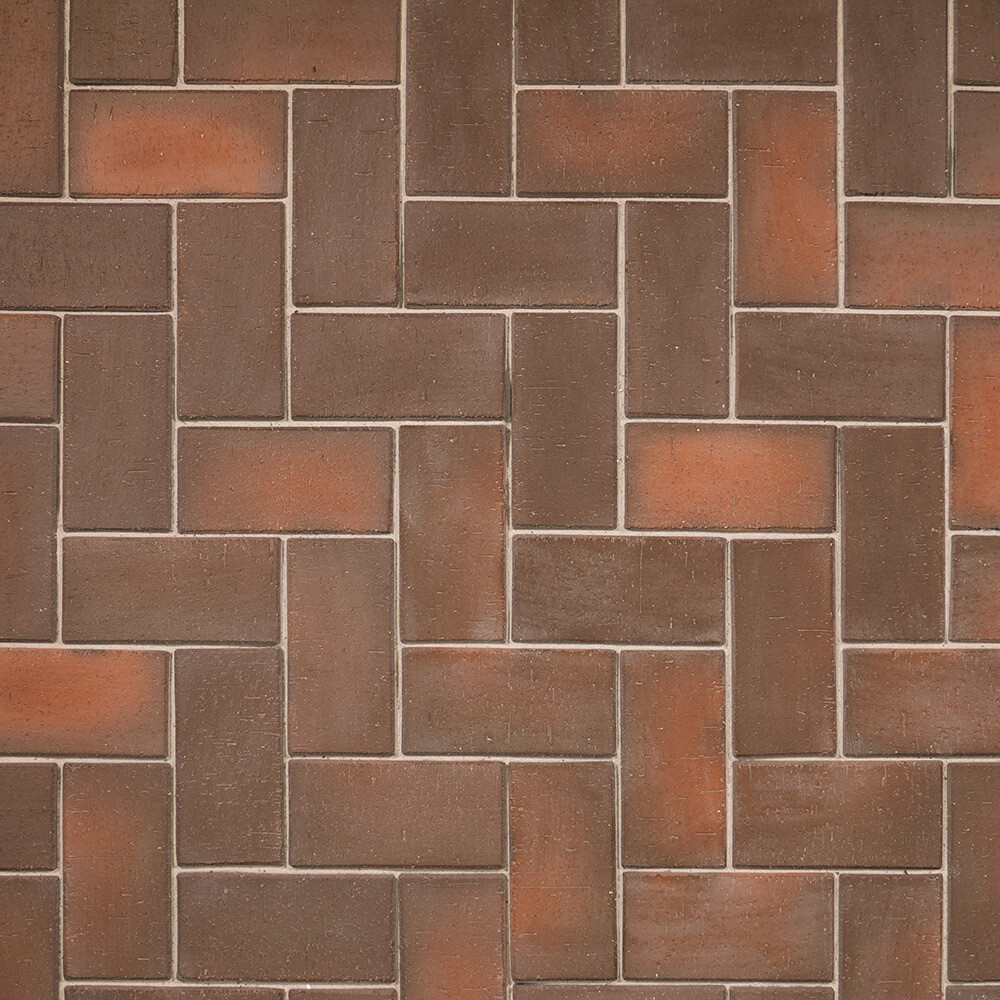 Изображение товара Плитка тротуарная клинкерная Глазго 200х100х50 мм темно-красная флешинг