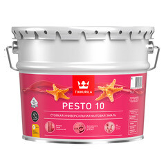 Эмаль алкидная Tikkurila Pesto 10 база A матовая 9 л
