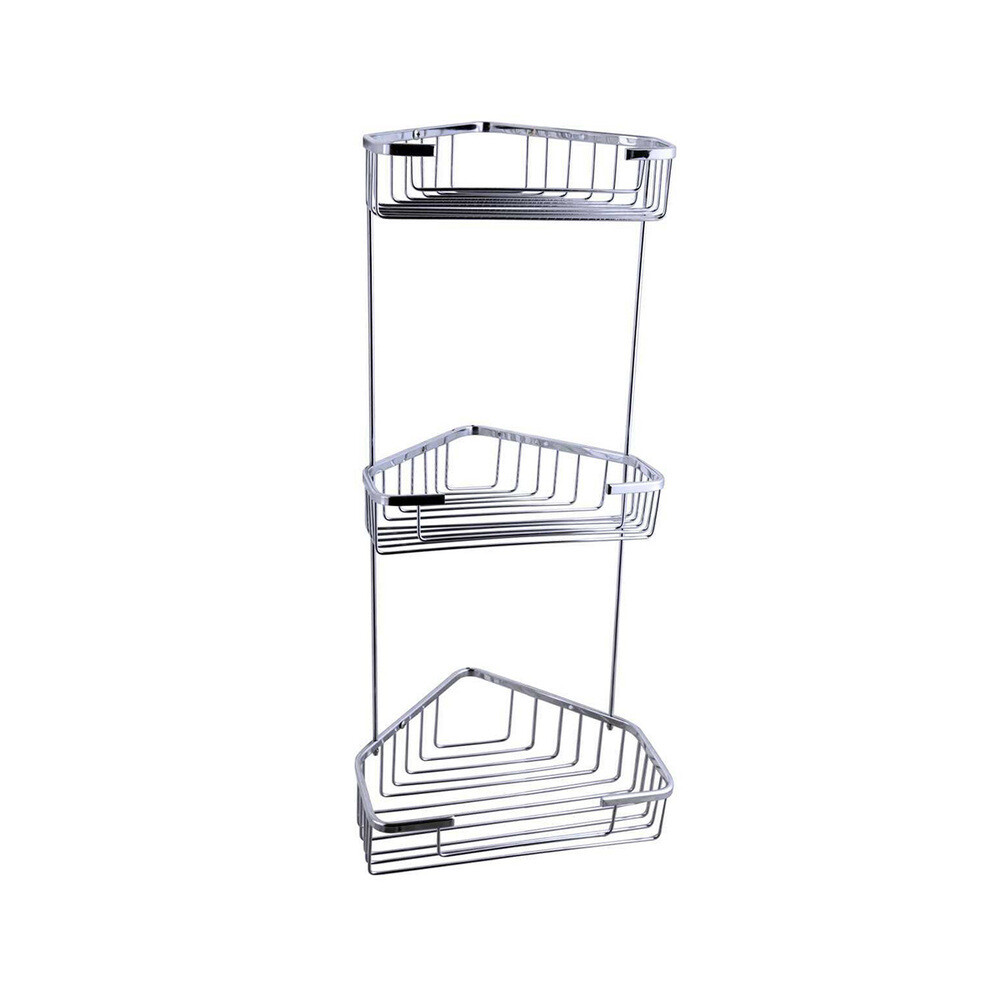 Изображение товара Полка для ванной Fashun угловая трехъярусная 247х582х197 мм нержавеющая сталь хром (276363)