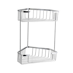 Изображение товара Полка для ванной Fashun угловая двухъярусная 247х323х197 мм нержавеющая сталь хром (276362)