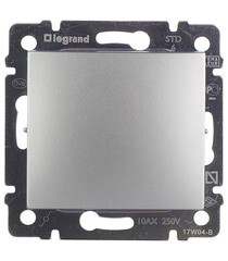 Переключатель Legrand Valena одноклавишный встраиваемый алюминий (694338) - фото 1