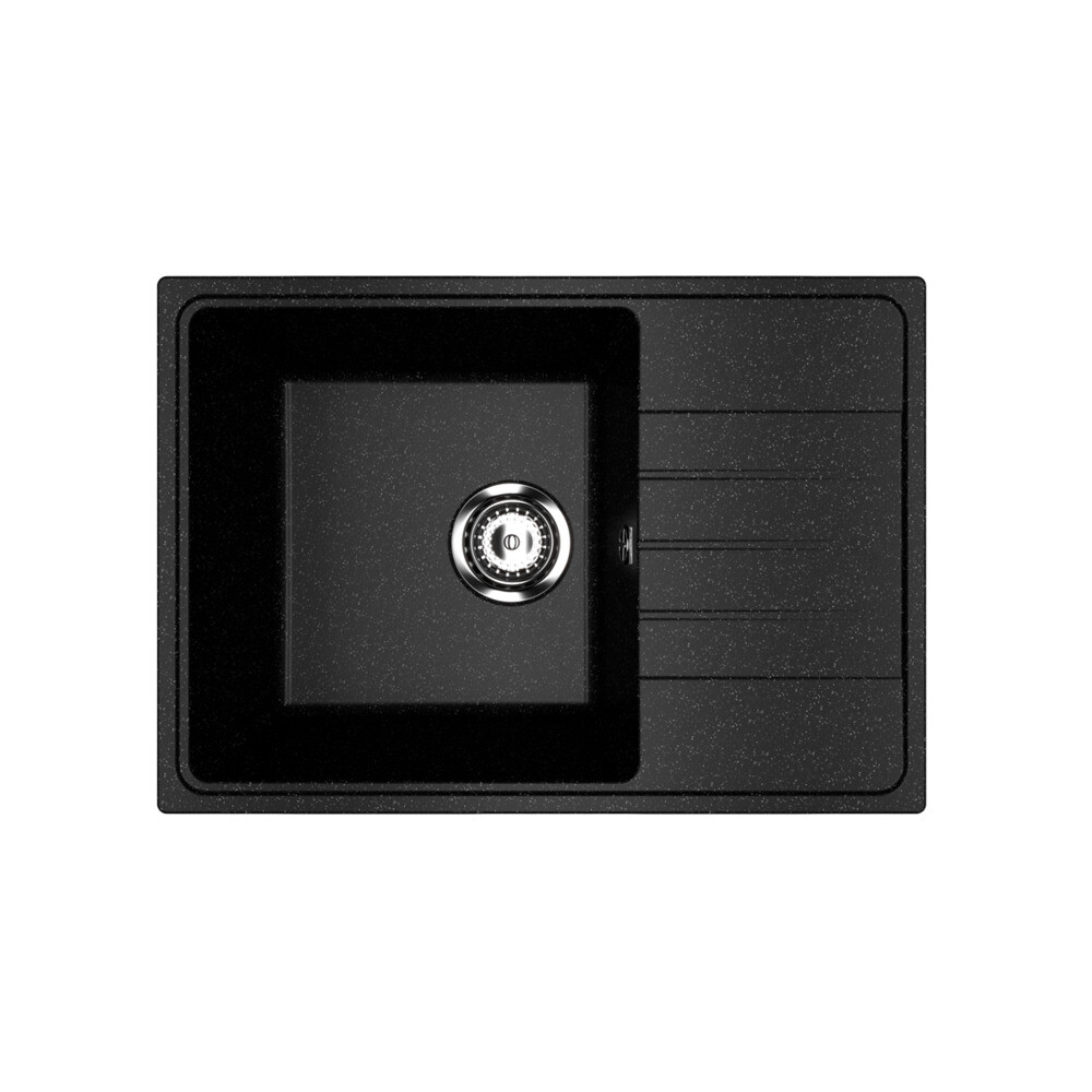 Изображение товара Мойка Ulgran Practik 60х42 см с крылом из искусственного камня, черная оникс