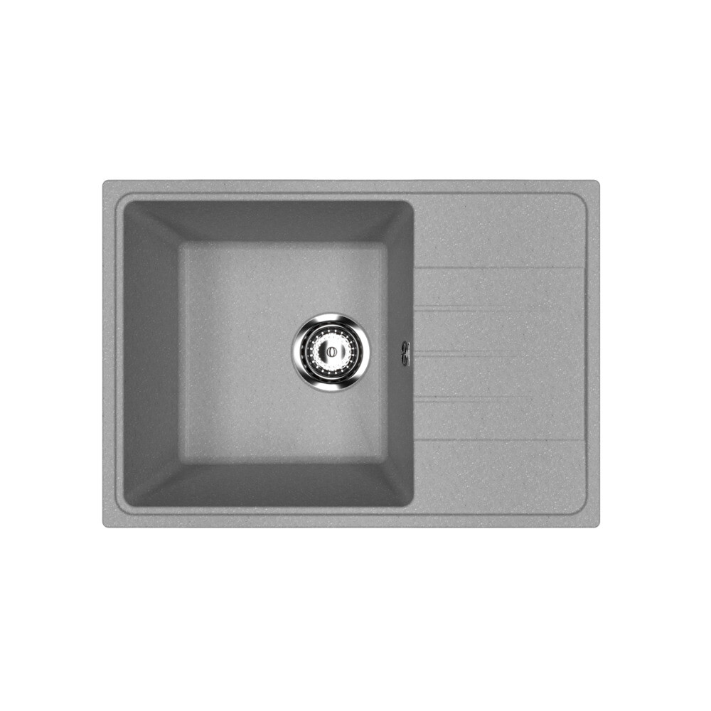 Изображение товара Мойка для кухни Ulgran Practik 60х42х19 см врезная с крылом искусственный камень светло-серая