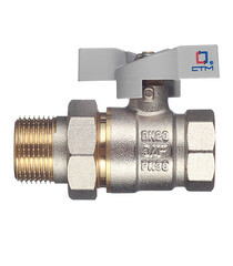 Кран шаровой латунный СТМ 3/4 ВР(г) х 3/4 НР(ш) бабочка с полусгоном прямой - фото 5