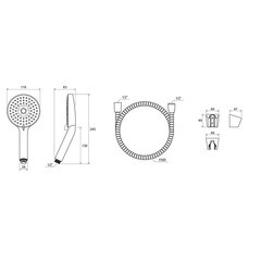 Душевой комплект Ravak с лейкой с держателем хром (X07S006) - фото 5