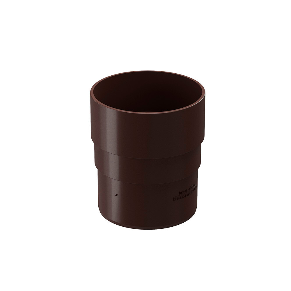 Изображение товара Муфта водосточной трубы Docke Premium диаметр 85 мм горький шоколад RAL 8019