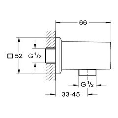 Подключение шланга Grohe Allure Brilliant без держателя латунь хром (27707000) - фото 2