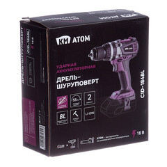 Дрель-шуруповерт ударная аккумуляторная КМ АТОМ 18 В без АКБ и ЗУ (CID-184BL) - фото 4