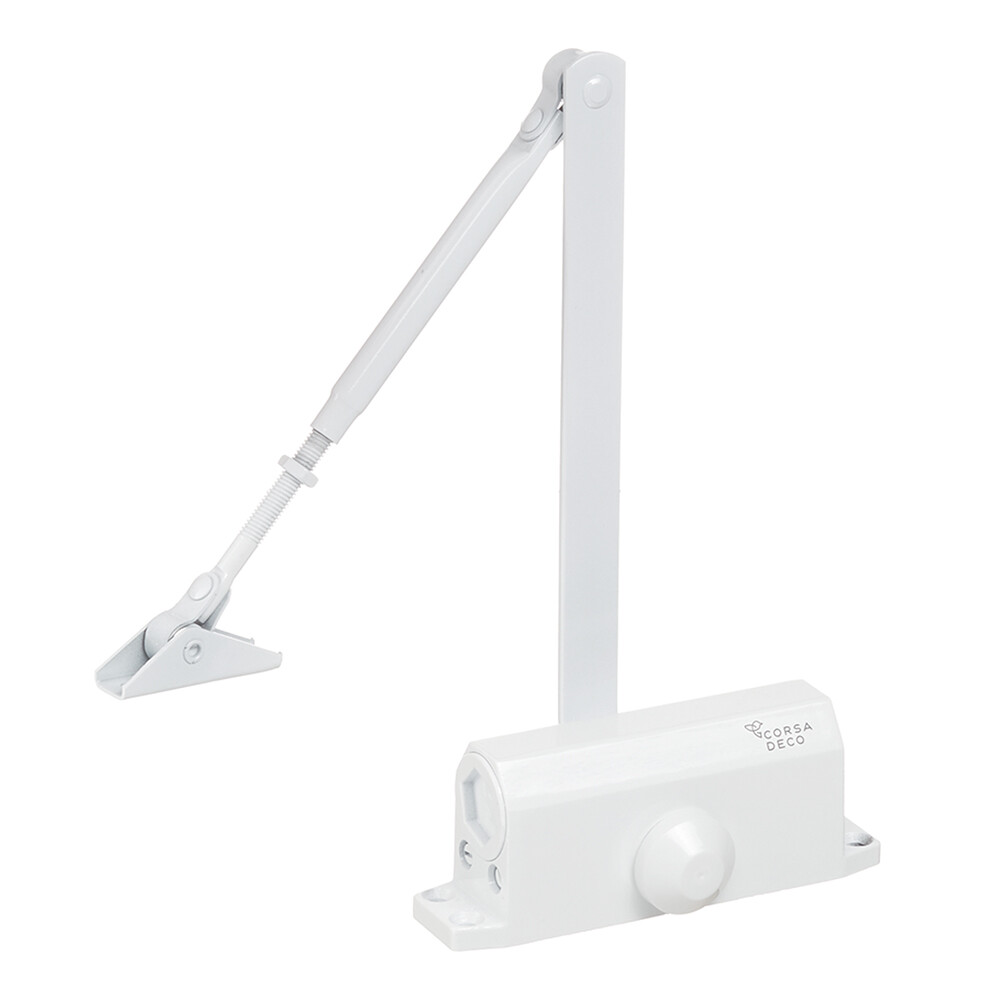 Изображение товара Доводчик дверной Corsa Deco (15-25 кг) белый Изображение товара Доводчик дверной Corsa Deco (15-25 кг) белый