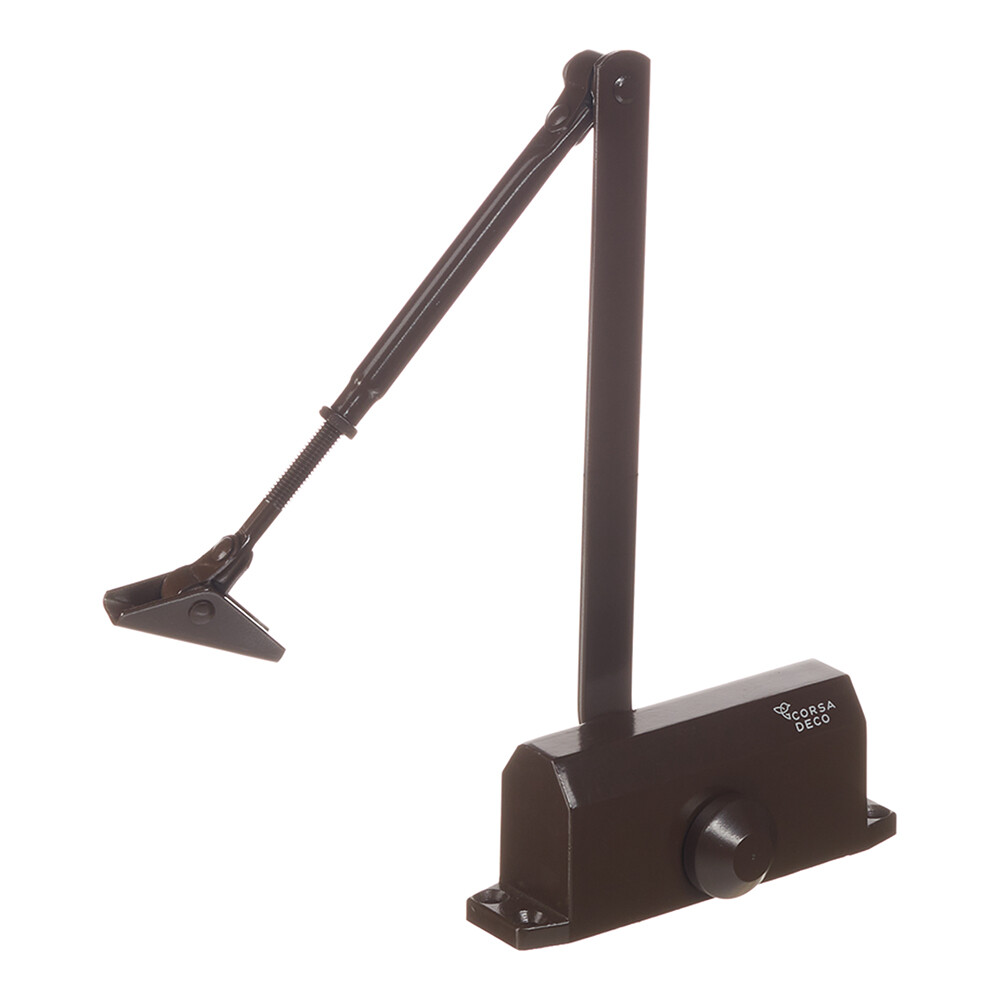 Изображение товара Доводчик дверной Corsa Deco (40-60 кг) коричневый Изображение товара Доводчик дверной Corsa Deco (40-60 кг) коричневый