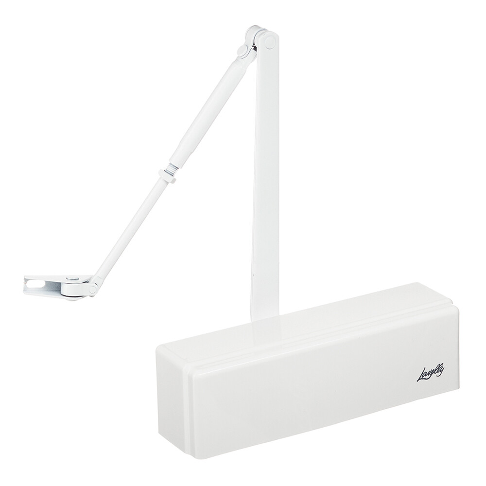 Изображение товара Доводчик дверной Lavelly 666442 Белый, гидравлический, верхний монтаж