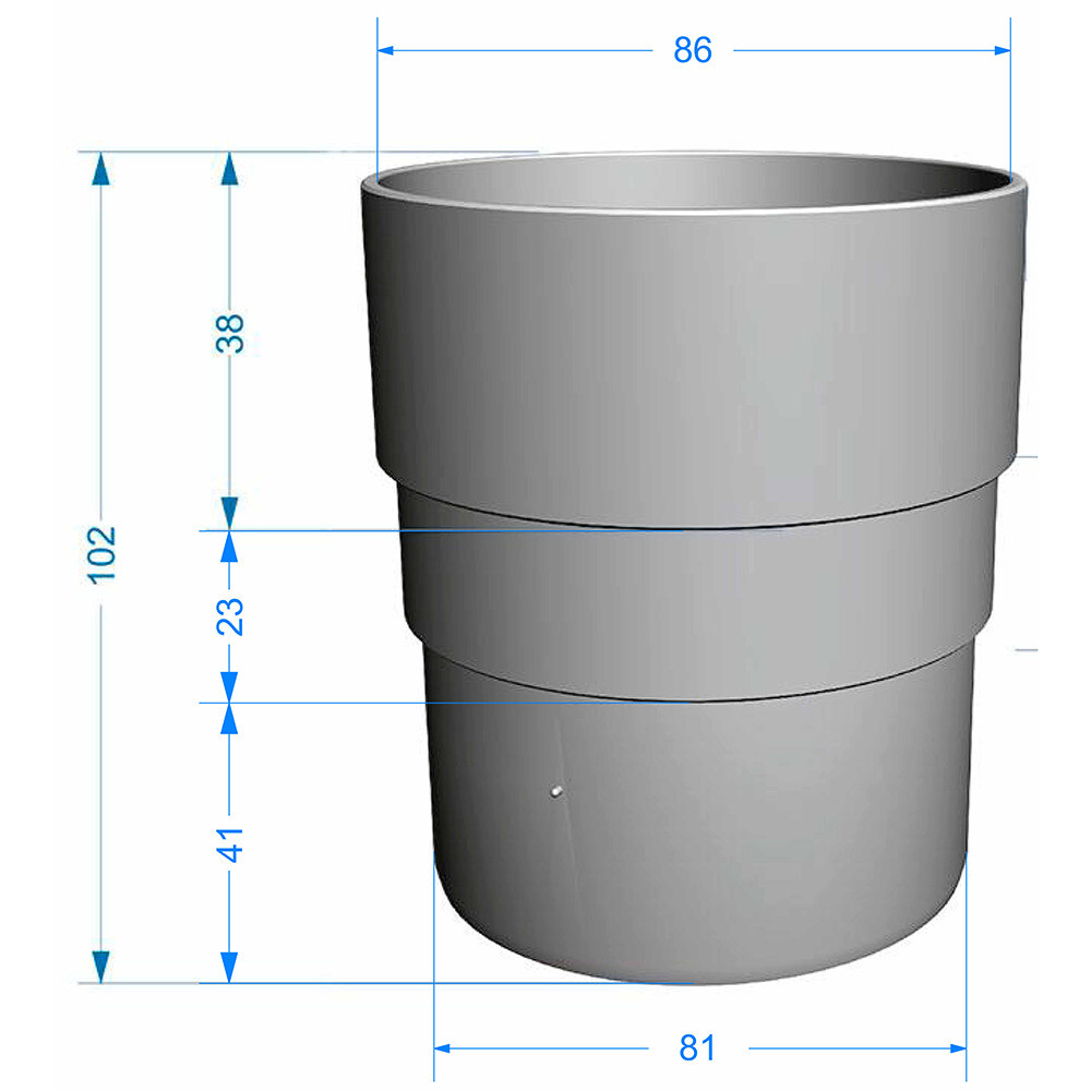 Изображение товара Муфта водосточной трубы Docke Premium 85 мм графитовая RAL 7024