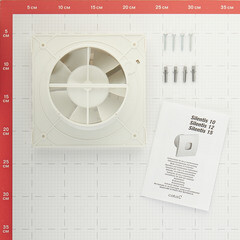 Вентилятор осевой Cata Silentis 12 T с таймером 170х170 мм d120 мм слоновая кость - фото 3