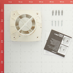 Вентилятор осевой Cata X-Mart 10 Timer с таймером d100 мм слоновая кость - фото 4