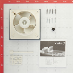 Вентилятор осевой Cata E-120 GT с таймером 180х180 мм d120 мм белый - фото 3
