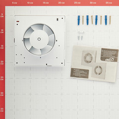 Вентилятор осевой Era Euro с автоматическими жалюзи 160х160 мм d100 мм белый - фото 4