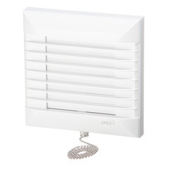 Изображение товара Вентилятор осевой Era Euro с тяговым выключателем с гигростатом с автоматическими жалюзи 160х160 мм d100 мм белый