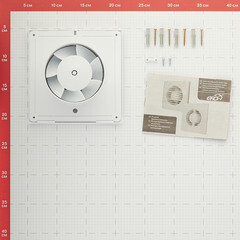 Вентилятор осевой Era Е с антимоскитной сеткой 160х160 мм d100 мм белый - фото 9