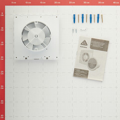 Вентилятор осевой Auramax Optima с обратным клапаном 150х150 мм d100 мм белый - фото 2