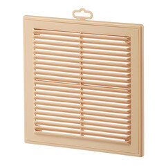 Решетка вентиляционная пластиковая приточно-вытяжная Era Р 249х249 мм с сеткой бежевая - фото 1