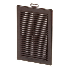 Решетка вентиляционная пластиковая приточно-вытяжная Era Р 183х253 мм с сеткой коричневая - фото 1