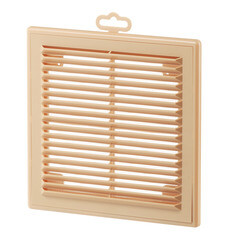 Решетка вентиляционная пластиковая приточно-вытяжная Era Р 208х208 мм с сеткой бежевая - фото 1