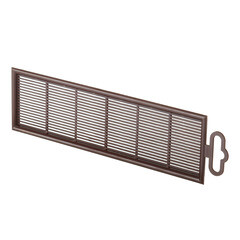 Решетка вентиляционная пластиковая переточная Era ДП 227х67 мм коричневая - фото 1