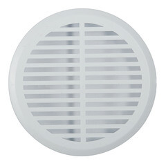 Решетка вентиляционная пластиковая переточная Era ДП d50,4 мм с фланцем d45 мм белая (4 шт.) - фото 2