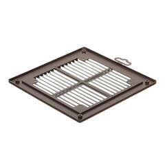 Решетка вентиляционная пластиковая приточно-вытяжная Era Р 208х208 мм с сеткой коричневая - фото 4