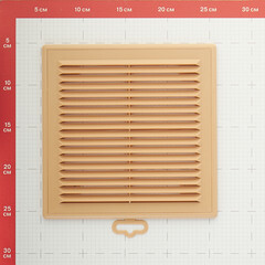 Решетка вентиляционная пластиковая приточно-вытяжная Era Р 208х208 мм с сеткой бежевая - фото 2