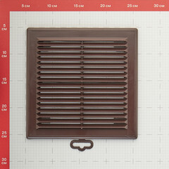 Решетка вентиляционная пластиковая приточно-вытяжная Era Р 208х208 мм с сеткой коричневая - фото 3