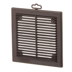 Изображение товара Решетка вентиляционная пластиковая приточно-вытяжная Era Р 208х208 мм с сеткой коричневая