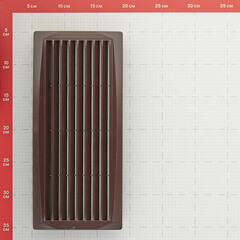 Решетка вентиляционная пластиковая переточная Era ДП 300х135 мм коричневая - фото 3