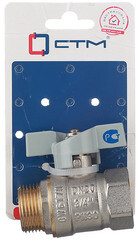 Кран шаровой латунный СТМ 3/4 ВР(г) х 3/4 НР(ш) бабочка прямой - фото 5