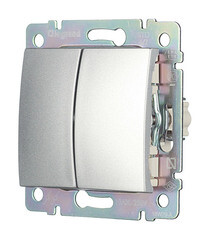 Переключатель Legrand Valena двухклавишный встраиваемый алюминий (694339) - фото 3