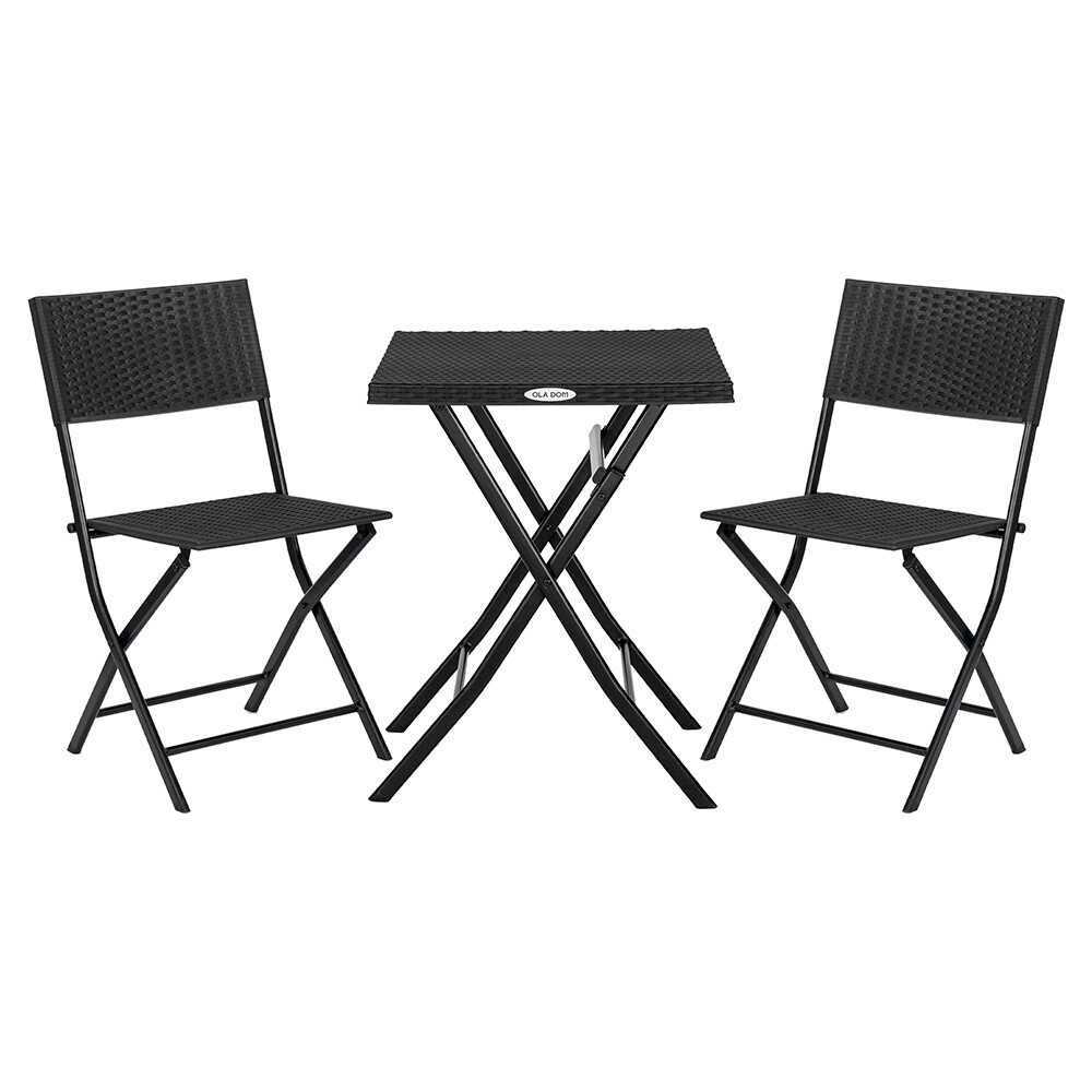 Изображение товара Складной набор садовой мебели из пластика Элластик-Пласт Rattan Ola Dom антрацит