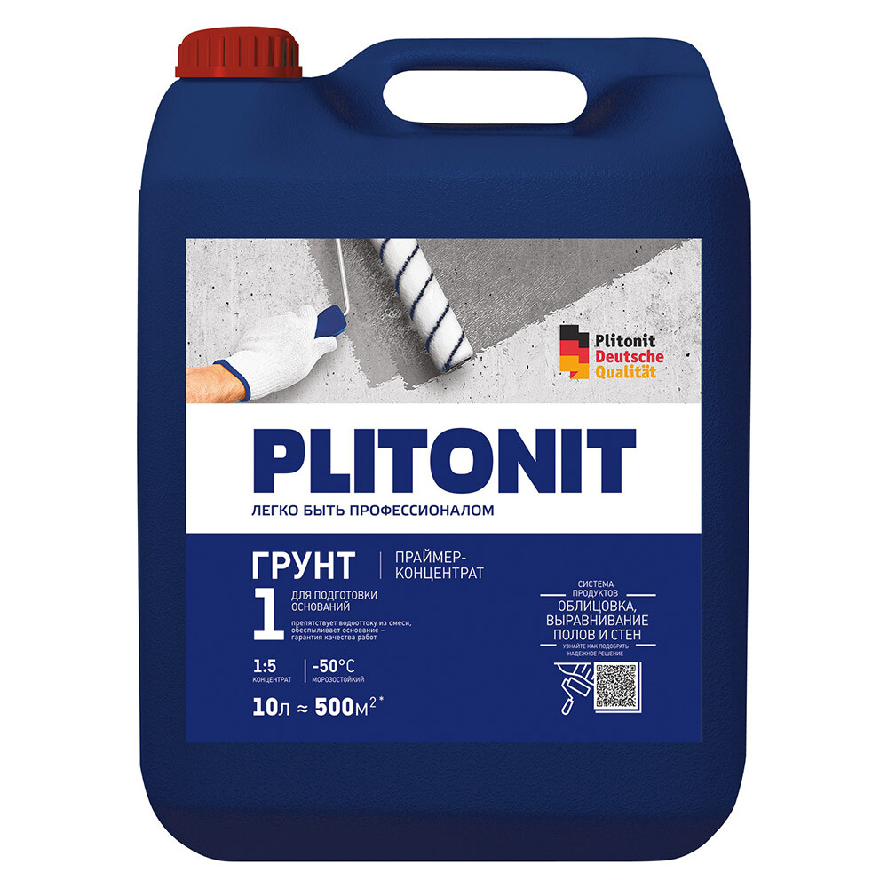 Изображение товара Грунт Plitonit 1/1 Profi 10 л концентрат для внутренних и наружных работ
