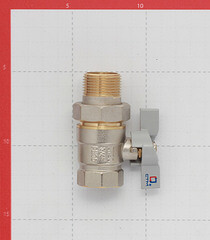 Кран шаровой латунный СТМ 3/4 ВР(г) х 3/4 НР(ш) бабочка с полусгоном прямой - фото 4