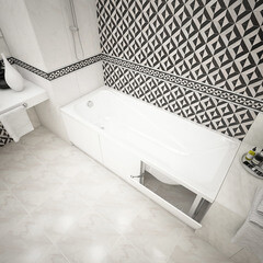 Экран для ванны фронтальный Метакам Primo ПВХ 180х54 см белый с откидными дверцами с корзинами (4650208862113) - фото 2