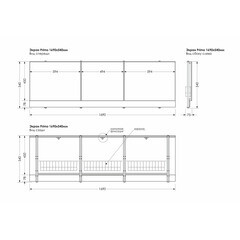 Экран для ванны фронтальный Метакам Primo ПВХ 170х54 см белый с откидными дверцами с корзинами (4650208862106) - фото 4