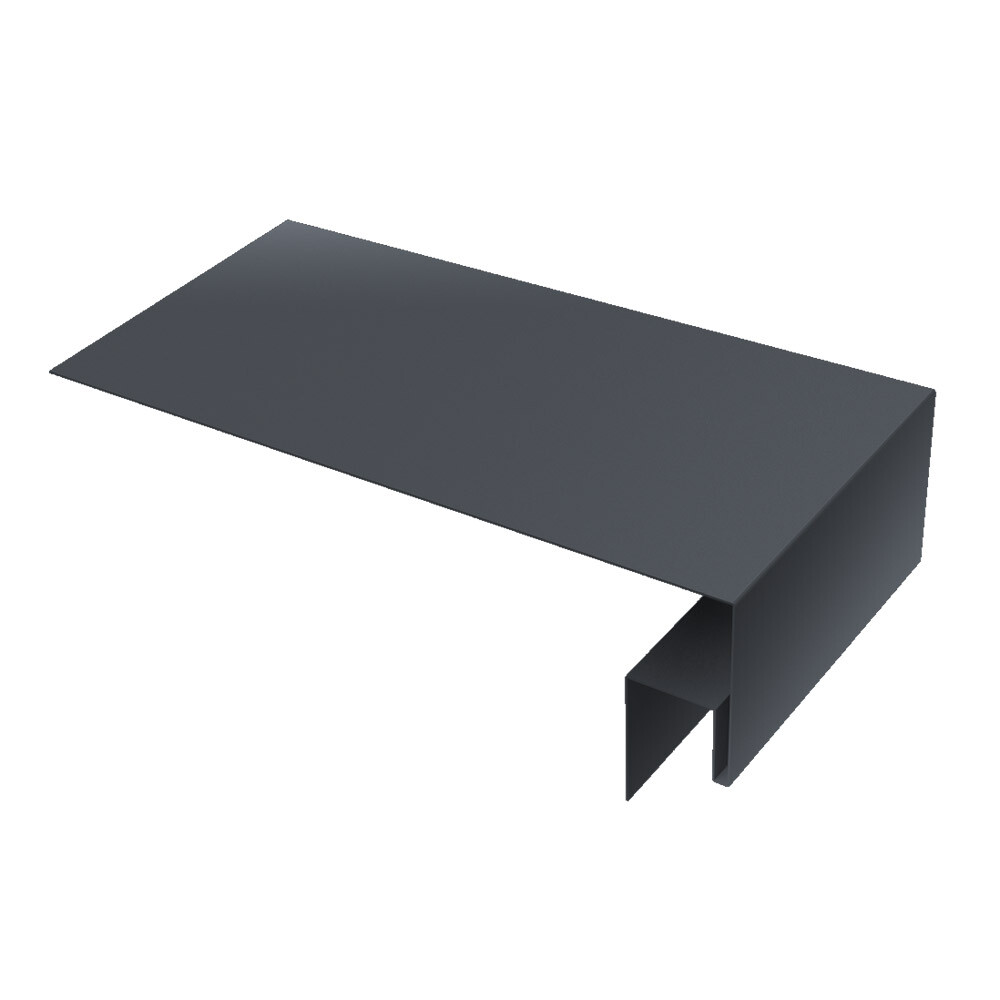 Изображение товара Металлическая J-фаска Grand Line графитово-серая RAL 7024 2 м для отделки окон