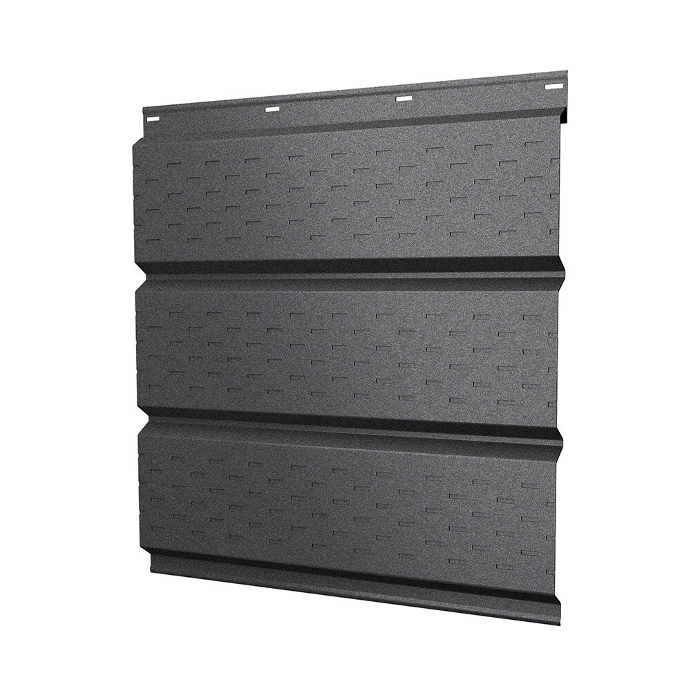 Изображение товара Металлический перфорированный софит Grand Line графитовый серый RAL 7024 2000х357х0,45 мм