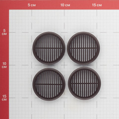 Решетка вентиляционная пластиковая переточная Era ДП d50,4 мм с фланцем d45 мм коричневая (4 шт.) - фото 4