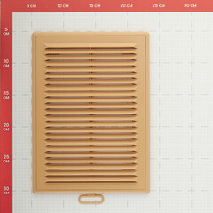 Решетка вентиляционная пластиковая приточно-вытяжная Era Р 183х253 мм с сеткой бежевая - фото 3