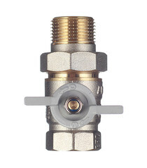 Кран шаровой латунный СТМ 3/4 ВР(г) х 3/4 НР(ш) бабочка с полусгоном прямой - фото 3