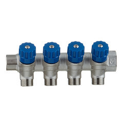 Коллектор Valtec 3/4 ВР(г) х 4 выхода 1/2 НР(ш) х 3/4 НР(ш) регулируемый (VTc.560.N.0504) - фото 4