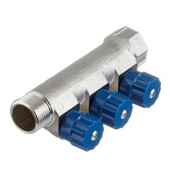 Коллектор Valtec 3/4 ВР(г) х 3 выхода 1/2 НР(ш) х 3/4 НР(ш) регулируемый (VTc.560.N.0503) - фото 5