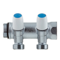 Коллектор Tiemme 1 ВР(г) х 2 выхода 3/4 НР(ш) ЕК х 1 НР(ш) регулируемый (1860024/1877K50060502) - фото 2