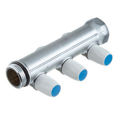 Коллектор Tiemme 1 ВР(г) х 3 выхода 3/4 НР(ш) ЕК х 1 НР(ш) регулируемый (1860013/1877K50060503) - фото 7