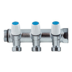 Коллектор Tiemme 1 ВР(г) х 3 выхода 3/4 НР(ш) ЕК х 1 НР(ш) регулируемый (1860013/1877K50060503) - фото 6